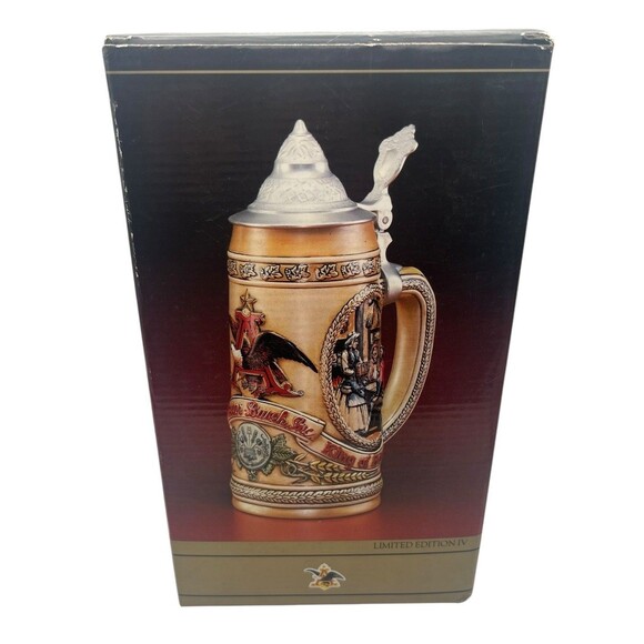 Anheuser-Busch Tomorrow’s Treasures Lidded Stein Limited Ed IV 1987 Brazil New - Picture 1 of 7
